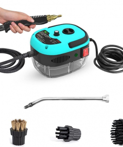 2500W Handheld Steam Cleaner | High-Temperature Pressurized Portable Steamer with Brush Heads for Cars & Home