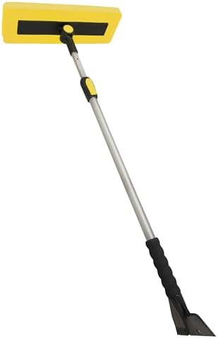 Snow Joe 2-in-1 Telescoping Snow Broom Ice Scraper w/ Foam Head, SJBLZD-PRX