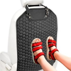 Owleys Kick Mat Back Seat Protector - Car Back Seat Cover for Kids Feet - Waterproof & Sturdy Protector for Upholstery from Dirt, Mud, Scratches and Stain (Black) : Automotive