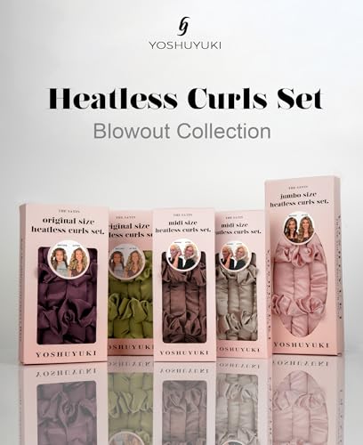 Original Satin Heatless Curls Overnight Curling Rod Set | Pillow Soft Rollers Hair Curlers to Sleep in No Heat for Blowout Hair | with 1.37" Heatless Curler & 2 Scrunchies & Claw Clip : Beauty & Personal Care - Image 8