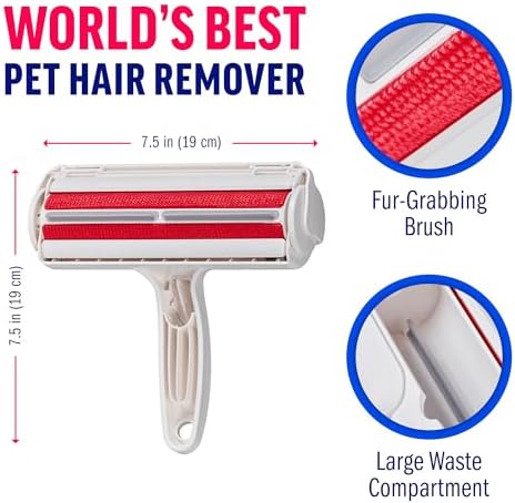 ChomChom Roller Pet Hair Remover – Original Size Reusable Lint Roller for Cat & Dog Hair on Furniture, Couch, Carpet, Car, Rugs & Bedding – Portable, Eco-Friendly (White) : Health & Household - Image 2