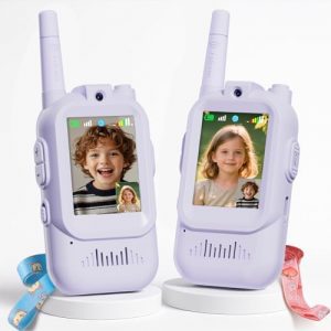 Video Walkie Talkies for Kids, 2 Pack Rechargeable with Screen