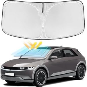 for Hyundai Ioniq 5 2022-2026 Windshield Sun Shade 4 Layers Car Sunshade | Front Windows Shade Cover Custom Fit Ioniq 5 Sun Visor 250T Retractable Shade Blocks UV Rays Car Accessories : Automotive