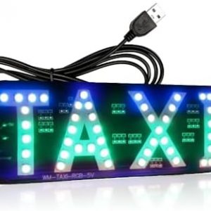 NSKANQI 1set RGB LED Sign Decor,Colorful Taxi Flashing Hook on Car Window with USB Inverter Taxi Light (RGB) : Automotive