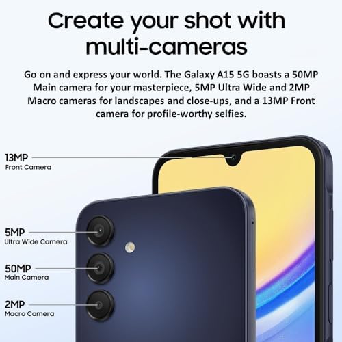 Samsung Galaxy A15 5G, 128GB, Blue Black - Unlocked (International Version) (Renewed) : Cell Phones & Accessories - Image 4
