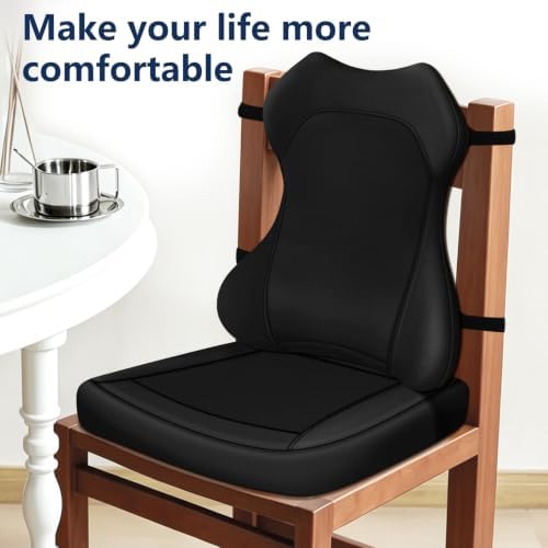 JIPORIER Seat Cushion,Lumbar Support Pillow for Office Chair,Ergonomic Memory Foam Back Support Pillow, High Density Foam Chair Cushion for Sciatica Pain Relief Coccyx Pad for Chair,Car,Desk,Black : Home & Kitchen. Menos de $45. - Image 7