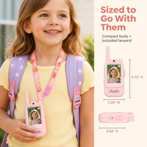 Video Walkie Talkies for Kids, 2 Pack Rechargeable with Screen - Image 6