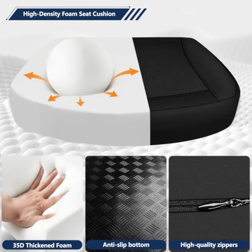 JIPORIER Seat Cushion,Lumbar Support Pillow for Office Chair,Ergonomic Memory Foam Back Support Pillow, High Density Foam Chair Cushion for Sciatica Pain Relief Coccyx Pad for Chair,Car,Desk,Black : Home & Kitchen. Menos de $45. - Image 5