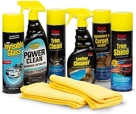 Stoner Car Care 8-Piece Interior Detailing Kit, 99056 | Includes carpet, leather, trim and glass cleaners, Power Clean and 2 microfiber towels : Automotive