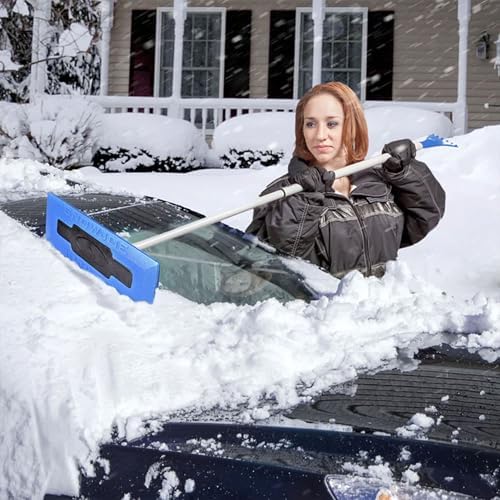 Snow Joe 18" Telescoping Snow Broom & Ice Scraper for Car Windows, No-Scratch Foam Brush - Long and Extendable Ice Removal Tool for Window and Windshield - Automotive Cleaning Accessories, SJBLZD - Image 7