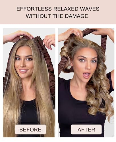 Original Satin Heatless Curls Overnight Curling Rod Set | Pillow Soft Rollers Hair Curlers to Sleep in No Heat for Blowout Hair | with 1.37" Heatless Curler & 2 Scrunchies & Claw Clip : Beauty & Personal Care - Image 4