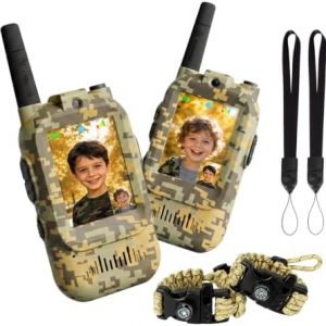 Walkie Talkie for Kids with Video: 2 Pack Rechargeable Toddler Toys with HD Camera & Voice Changer, Long Range Gift Toys for Boy & Girl Age 3-8 for Outdoor Play, Camping, 500m Range