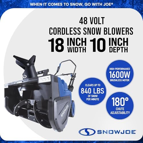 Snow Joe Cordless Snow Blower, 2X Batteries, Dual-Port Charger, 24V-X2-SB22 - Image 3