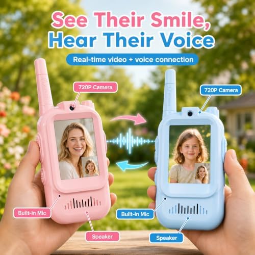 Video Walkie Talkies for Kids, 2 Pack Rechargeable with Screen - Image 7