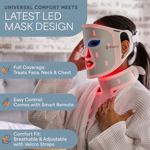 LifePro Revitaglow Red Light Therapy Mask - Triple Chip LED Face Mask | Red Light Therapy for Face - 3 to 5 Modes Red & Blue LED Face Mask -For Daily Skin Wellness and Comfort : Health & Household - Image 4
