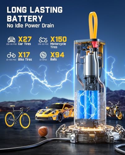 Fanttik X9 APEX Portable Air Compressor for Car Tires, 35s Fast Inflation | 150PSI Cordless Tire Inflator with Light and Power Bank, Handed Inflator for SUV, Sedan, Motorcycle, Bike, Ball, Black : Automotive - Image 4