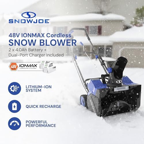 Snow Joe 48V Cordless Snow Blower Kit w/2x 4Ah Batteries, 24V-X2-SB18 - Image 2