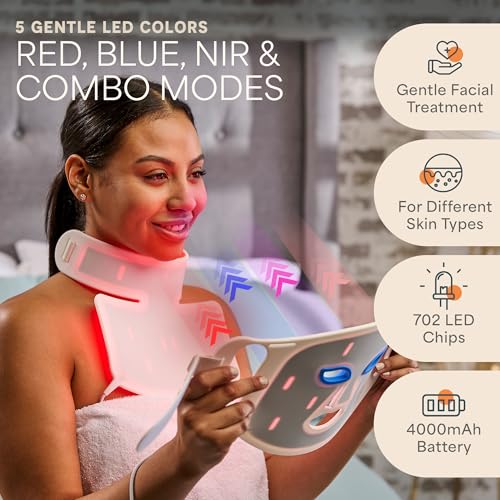 LifePro Revitaglow Red Light Therapy Mask - Triple Chip LED Face Mask | Red Light Therapy for Face - 3 to 5 Modes Red & Blue LED Face Mask -For Daily Skin Wellness and Comfort : Health & Household - Image 3