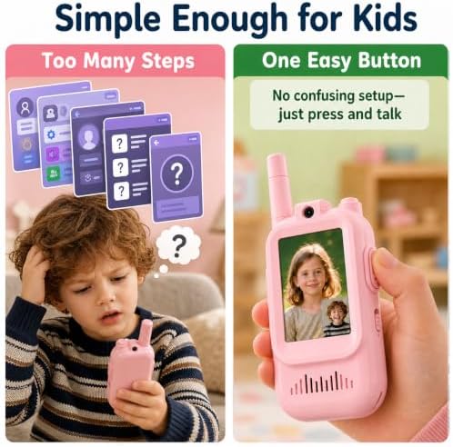 Video Walkie Talkies for Kids, 2 Pack Rechargeable with Screen - Image 8