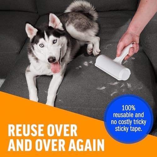 ChomChom Roller Pet Hair Remover – Original Size Reusable Lint Roller for Cat & Dog Hair on Furniture, Couch, Carpet, Car, Rugs & Bedding – Portable, Eco-Friendly (White) : Health & Household - Image 5