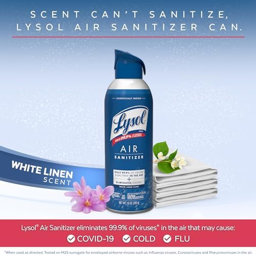 Lysol Disinfectant Spray & Air Sanitizer, Crisp Linen and White Linen, 3-Pack - Image 3