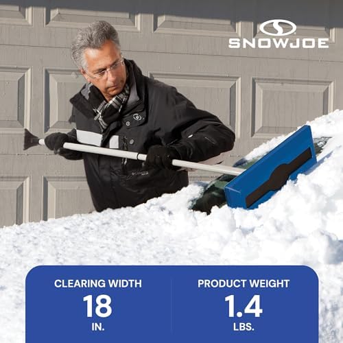 Snow Joe 18" Telescoping Snow Broom & Ice Scraper for Car Windows, No-Scratch Foam Brush - Long and Extendable Ice Removal Tool for Window and Windshield - Automotive Cleaning Accessories, SJBLZD - Image 4
