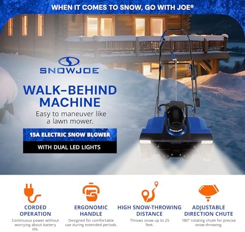 Snow Joe Corded Electric Snow Blower, 22 Clearing Path, Dual LEDs, SJ627E - Image 2