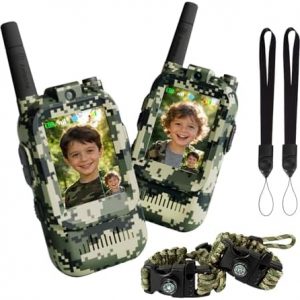 Walkie Talkie for Kids with Video: 2 Pack Rechargeable Toddler Toys with HD Camera & Voice Changer, Long Range Gift Toys for Boy & Girl Age 3-8 for Outdoor Play, Camping, 500m Range