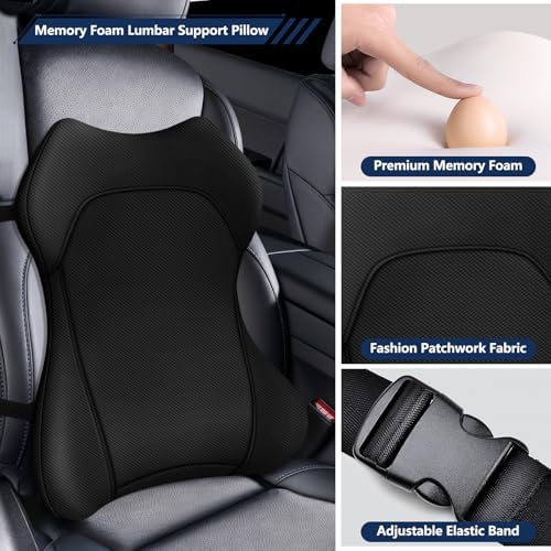 JIPORIER Seat Cushion,Lumbar Support Pillow for Office Chair,Ergonomic Memory Foam Back Support Pillow, High Density Foam Chair Cushion for Sciatica Pain Relief Coccyx Pad for Chair,Car,Desk,Black : Home & Kitchen. Menos de $45. - Image 4
