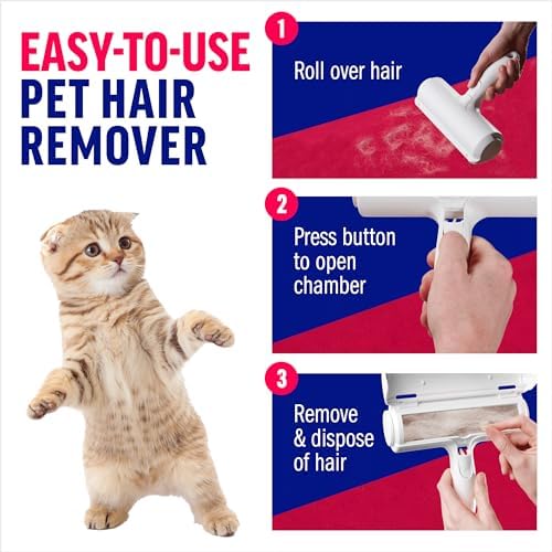 ChomChom Roller Pet Hair Remover – Original Size Reusable Lint Roller for Cat & Dog Hair on Furniture, Couch, Carpet, Car, Rugs & Bedding – Portable, Eco-Friendly (White) : Health & Household - Image 4