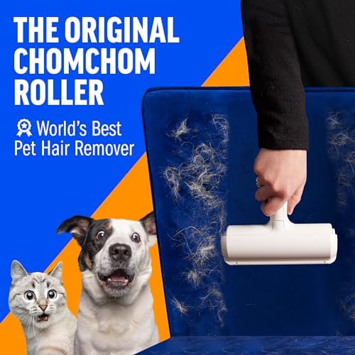ChomChom Roller Pet Hair Remover – Original Size Reusable Lint Roller for Cat & Dog Hair on Furniture, Couch, Carpet, Car, Rugs & Bedding – Portable, Eco-Friendly (White) : Health & Household - Image 3