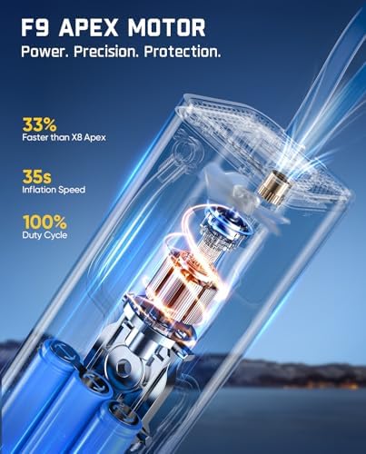 Fanttik X9 APEX Portable Air Compressor for Car Tires, 35s Fast Inflation | 150PSI Cordless Tire Inflator with Light and Power Bank, Handed Inflator for SUV, Sedan, Motorcycle, Bike, Ball, Black : Automotive - Image 3